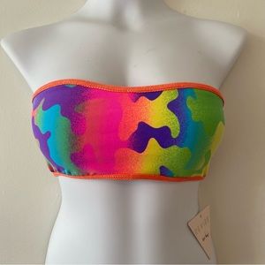 Dippin Daisys bikini swim top only Encore Electric Camo bandeau Revibe